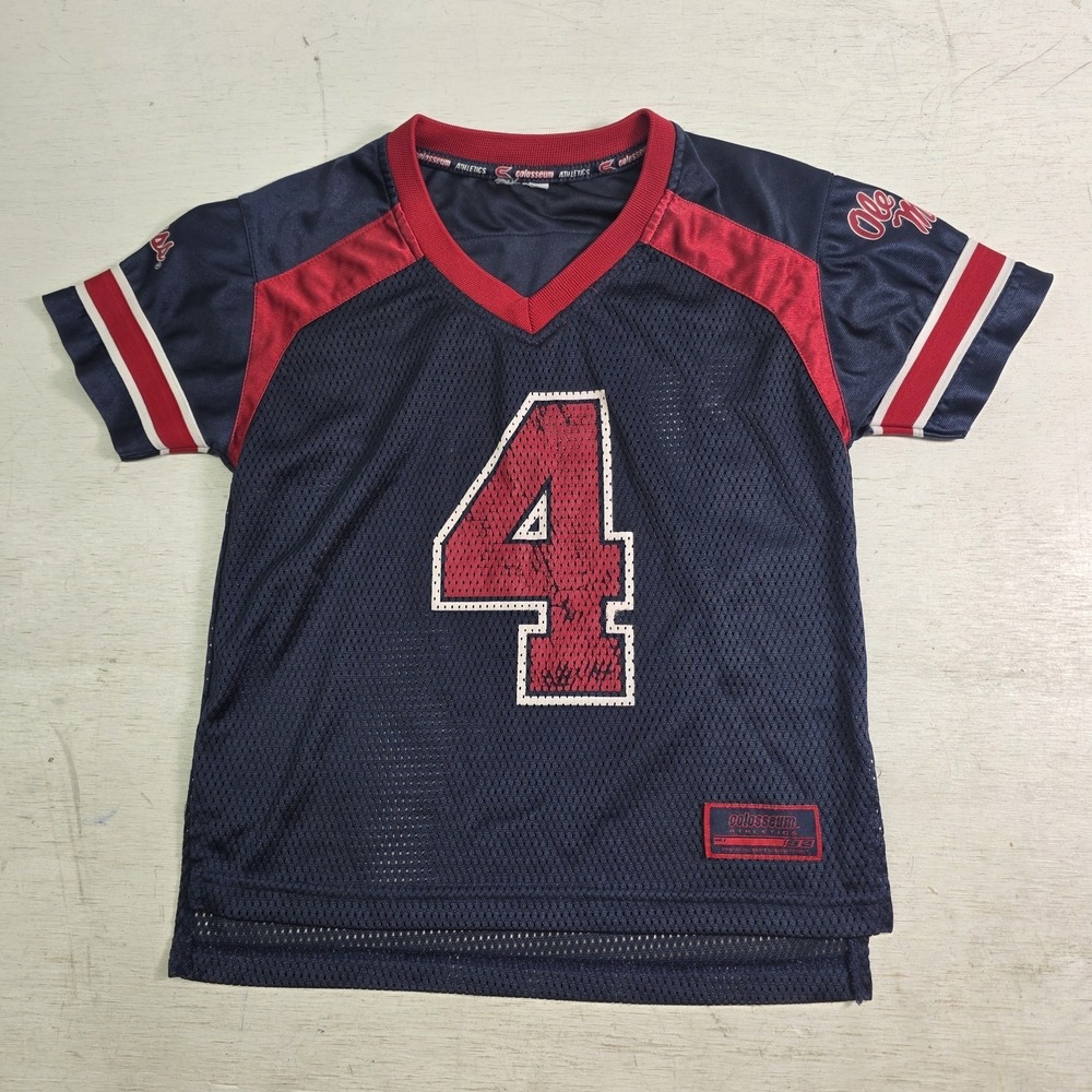 Colosseum Athletics NCAA Ole Miss Rebels Football Jersey Kids Boys Sz S (4/5)